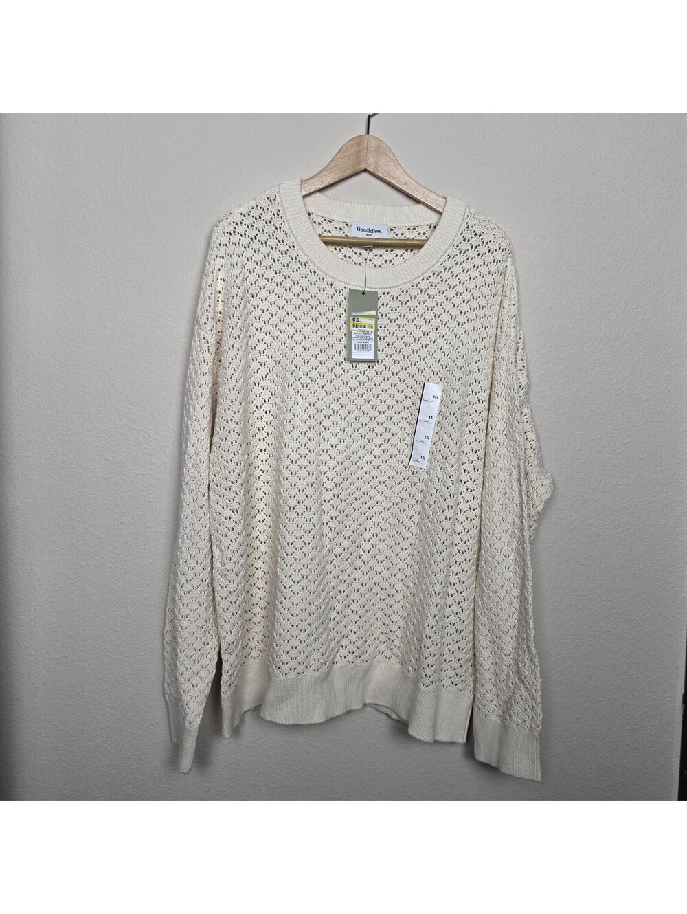 Goodfellow & Co Men's Open-Work Crewneck Sweater XXL